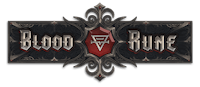 the logo for blood run